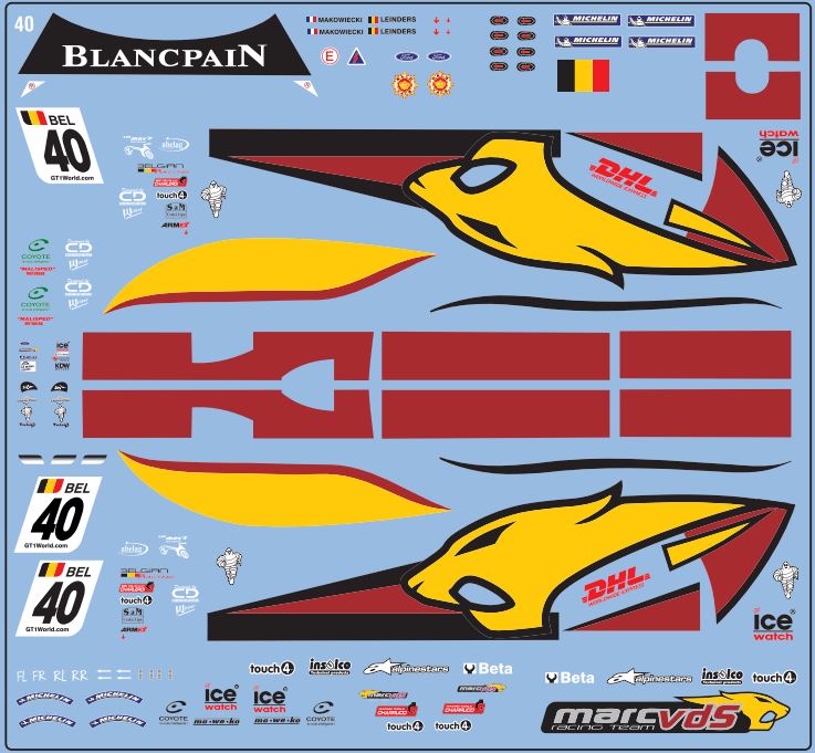 Decal Ford GT Marc VDS #40Scale 1:32